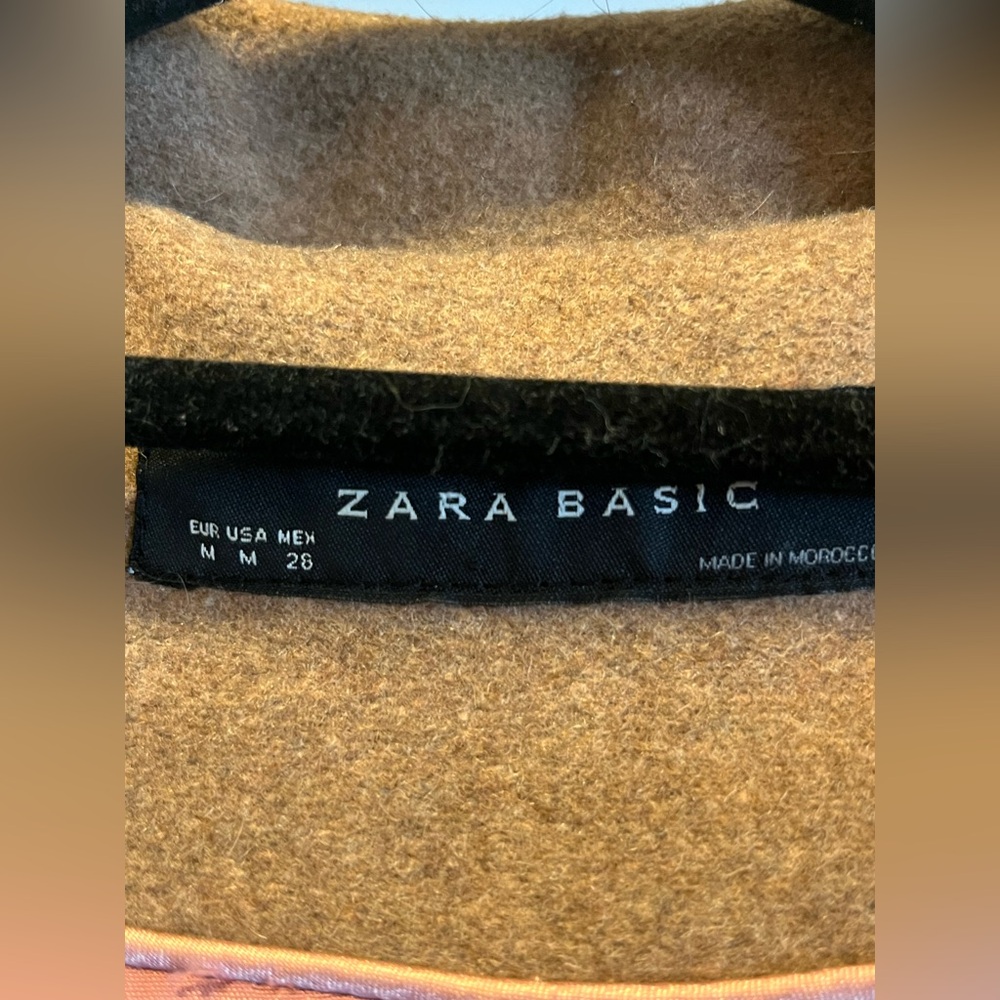 Zara Tan Wool Coat With Back Pleated Detail - Picture 4 of 13